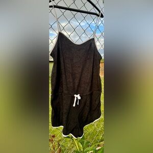 Black Romper - XL - Ties around the waist & a cute Tie in the back - 1 piece